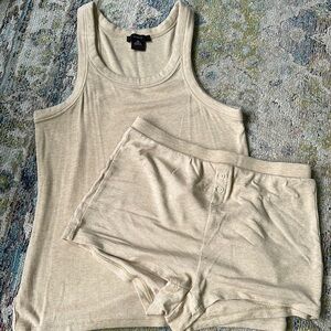 J. Crew Tan Pajama Set Soft Cotton Blend